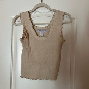 Beige/Cream ruffled tank top
